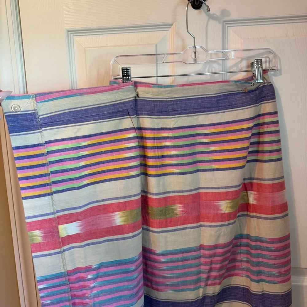 Bushwacker U.S.A Vintage Pastel Wrap Front Skirt Size 8 Rare‎